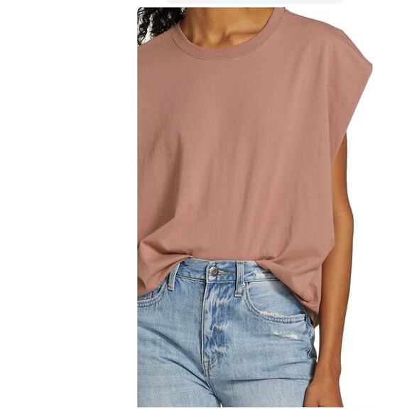 PISTOLA Trina Elevated muscle Tee Mauve Size Small - Picture 1 of 9